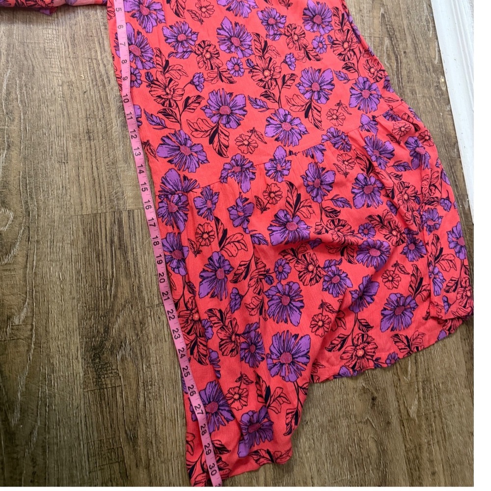 Jessica Simpson Floral Wide Leg Romper Pink Purple Smocked Waist Size M nwt - Picture 8 of 11